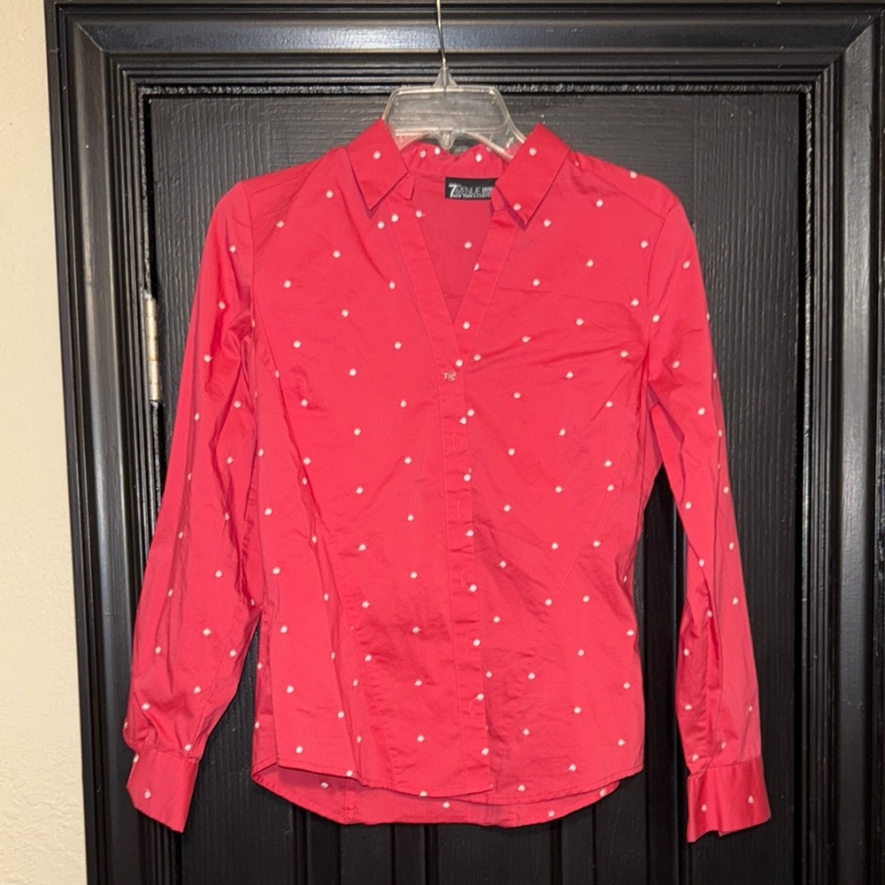 Talbots pink Polka Dot Blouse